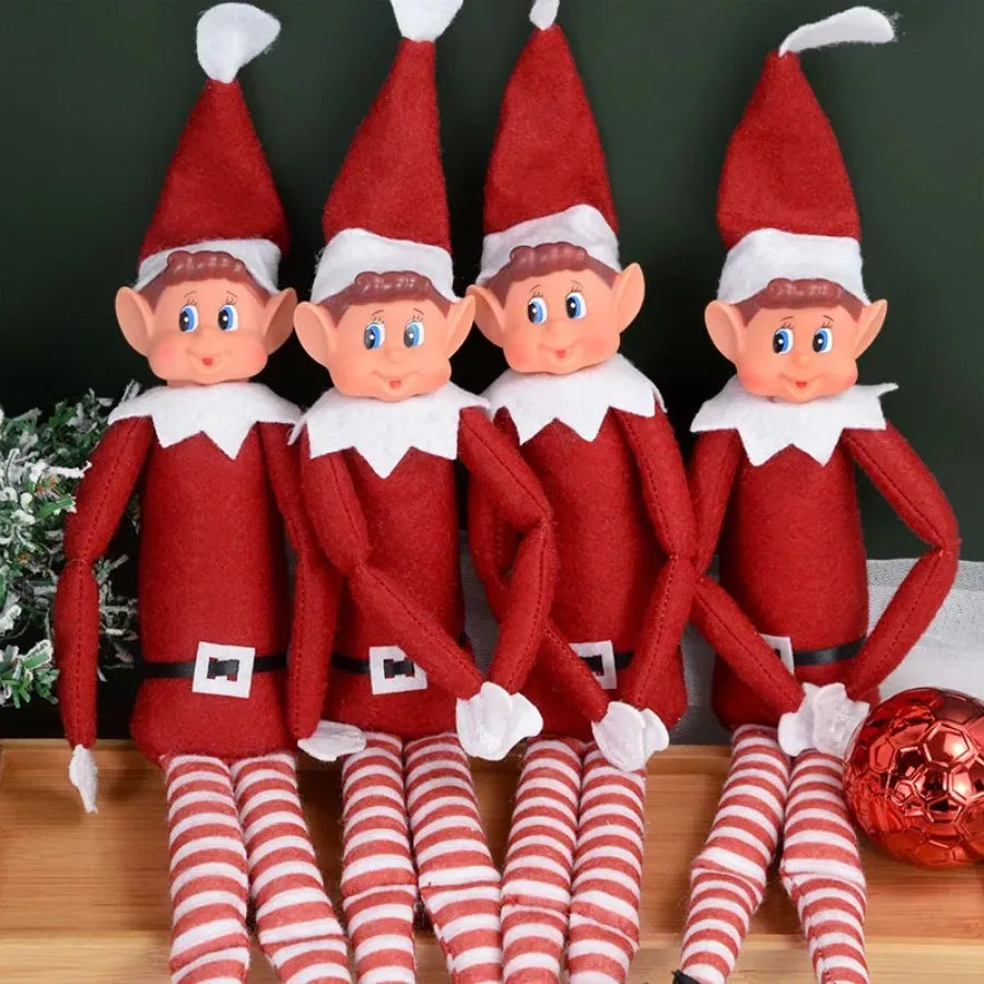Red Christmas Elf Doll Christmas Ornament  2022 Gifts Christmas Table Christmas Tree Decorations for Home Navidad 2023