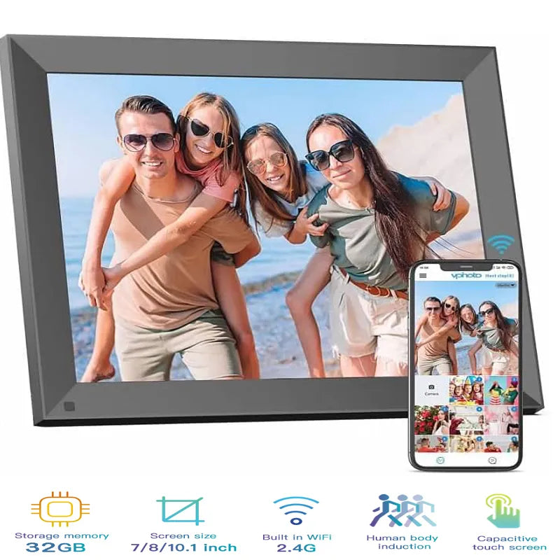 Frameo 32GB Memory 10.1 Inch Smart Digital Picture Frame WiFi IPS HD 1080P Electronic Digital Photo Frame with motin sensor