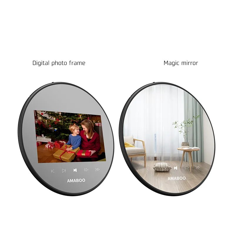Digital 7inch Circle Mirror Screen Video Player With 8GB Internal Memory USB DC Plug Picture Frame